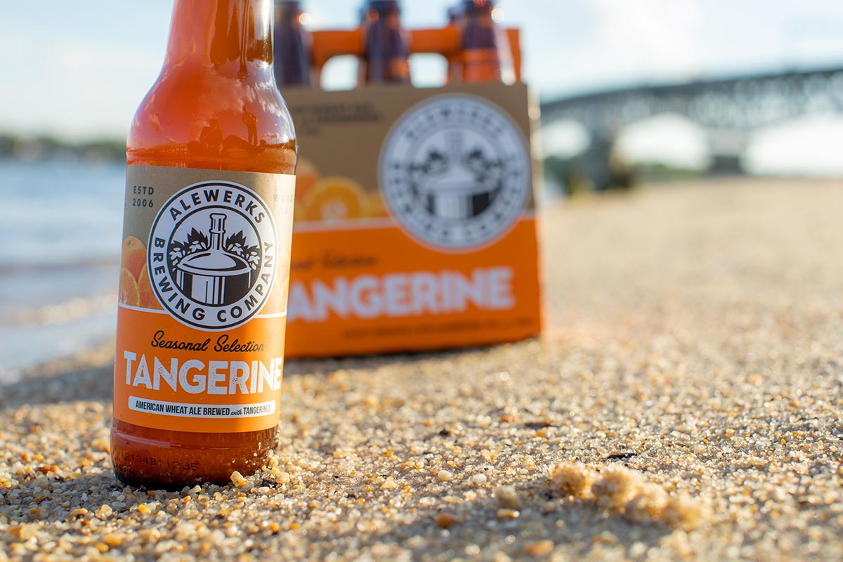 Alewerks Tangerine at beach