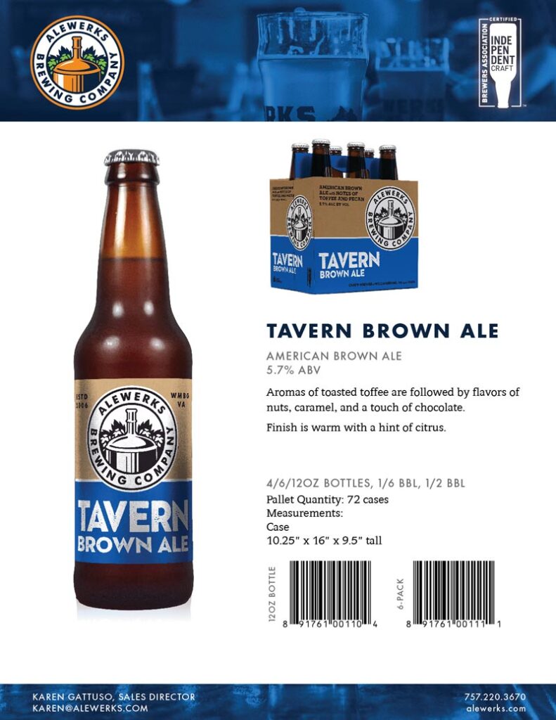 Tavern Brown Ale sell sheet