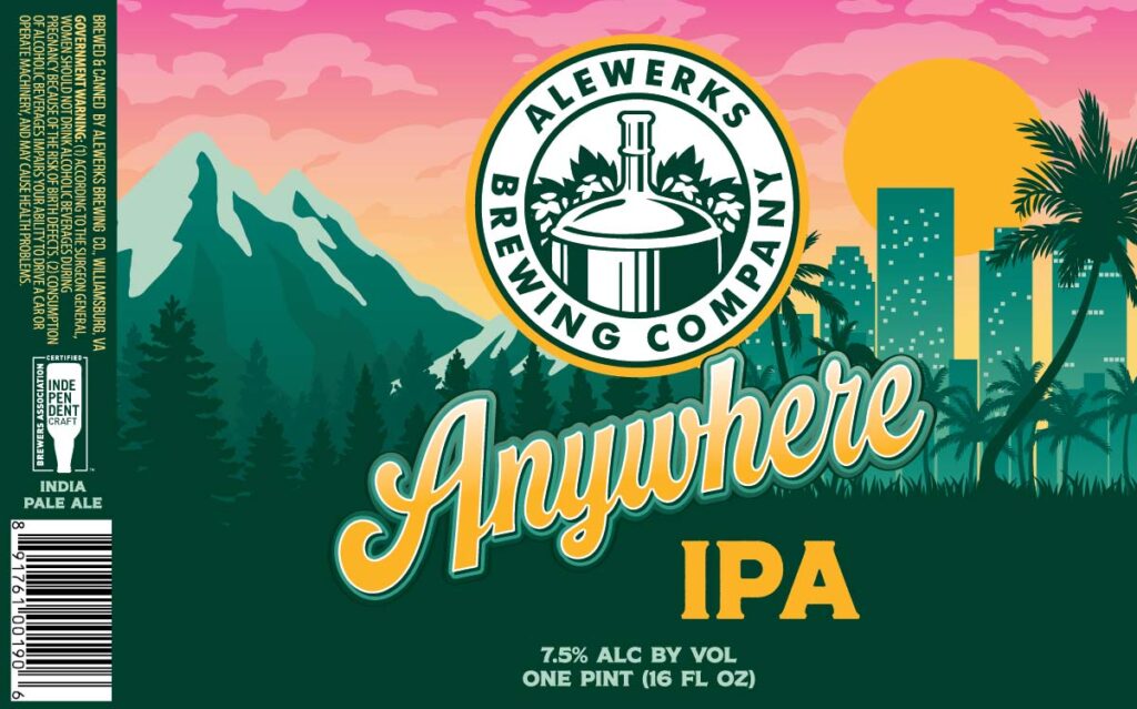 Anywhere IPA label fin x