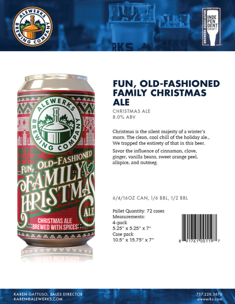 Fun Old Fashioned Christmas Ale Sell Sheet